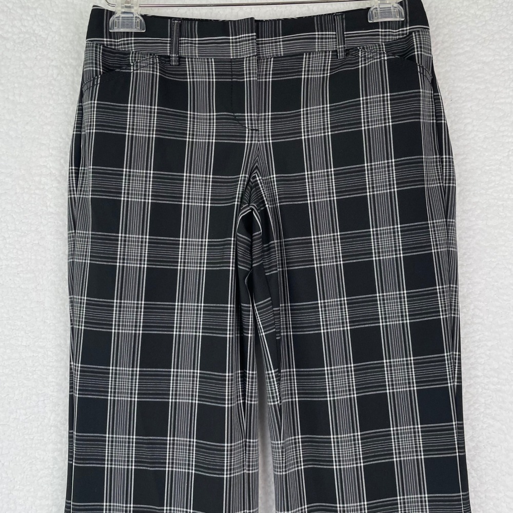Express Design Studio Editor Plaid Wide Leg Trousers Black White Size 0 Mens